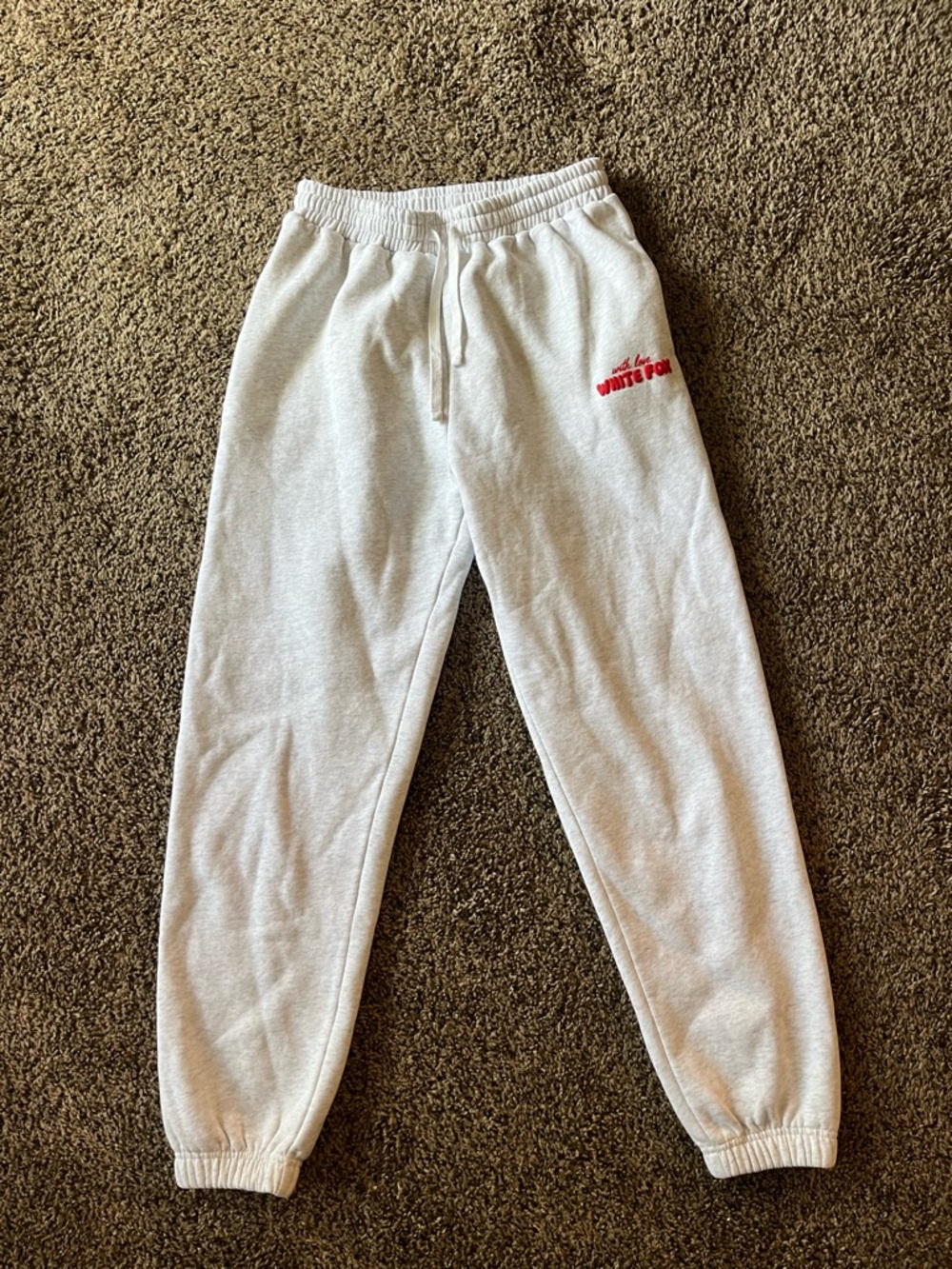 White Fox With Love In The Moment Sweatpants Grey Marle Size S